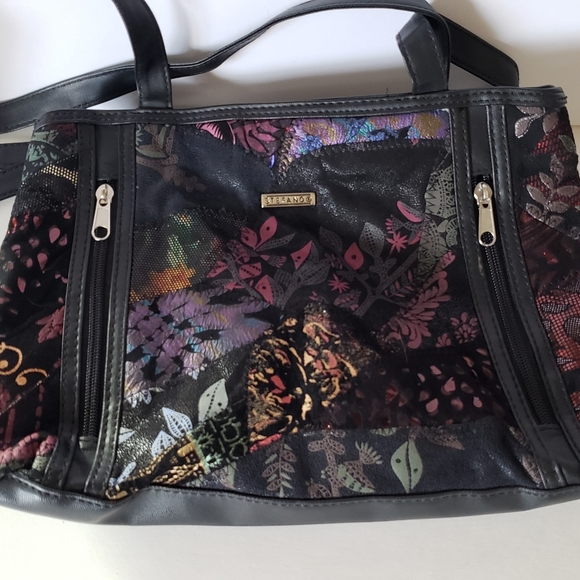 Stefano Collection Purse Handbag Shimmering Black Multicolor Shoulder Bag - Picture 5 of 7